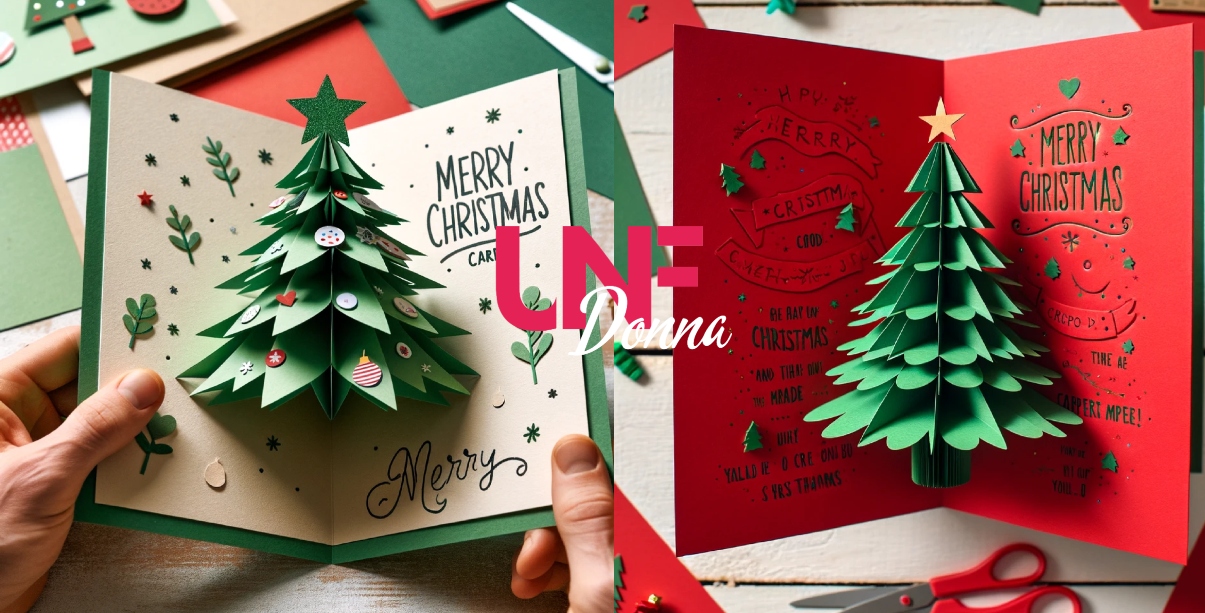 Biglietti 3d fai da te: biglietto con albero di Natale - UNF Donna