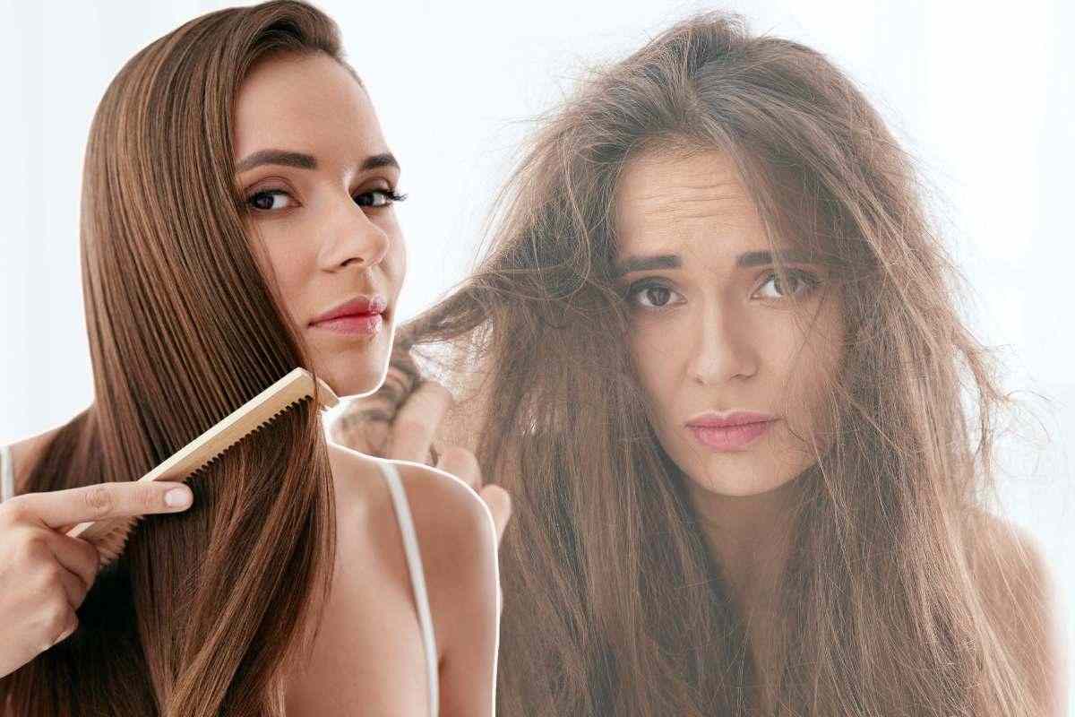 una ragazza con i capelli rovinata e una ragazza che si pettina